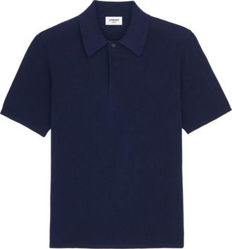Saint Laurent Polo van Katoen - Heren - Polos - Blauw - S - Katoen - Tops