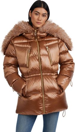 Pajar Womens Electra Mid Puffer with Detachable Sherpa Lined Split Hood