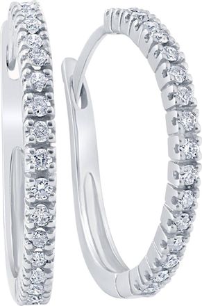 Pompeii3 1/2 cttw Diamond Hoops in 10K White or Yellow Gold 1 Tall