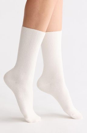 Nordstrom Cozy Crew Socks in Ivory Egret at Nordstrom, Size 9