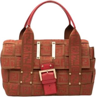 Fendi Borsa Fendi Pre-owned in Tela Intrecciata - - Pre-owned - Donna - Marrone - ONE SIZE