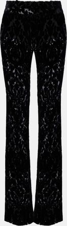 Gucci Floral devore velour straight pants