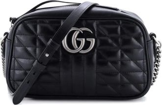 Gucci GG Marmont Shoulder Bag Mixed Matelasse Leather Small crossbody bag - Nero