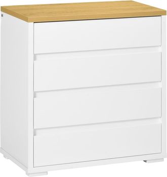 HOMCOM Cómoda con cajones 70x37x75 cm blanco