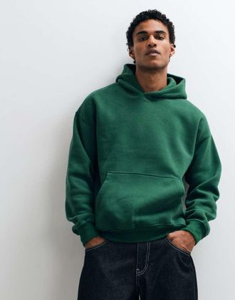 Abercrombie & Fitch Essential - Felpa con cappuccio oversize verde