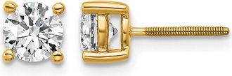 Diamond2Deal 14k Gold 1/5 ct Round Lab Grown Diamond Stud Earrings Screw Back VS Clarity, D-E Color