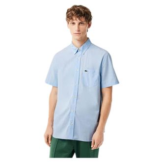Lacoste Heren Regular Overhemd met Korte Mouwen (Wit)
