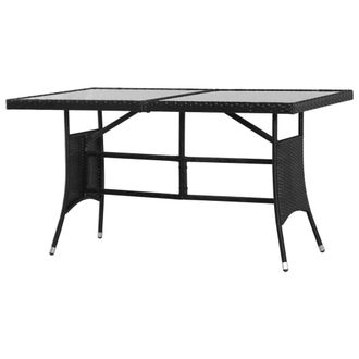 Berkfield Home Garden Table Black 140x80x74 cm Poly Rattan | Size: 140 x 80 x 74 cm
