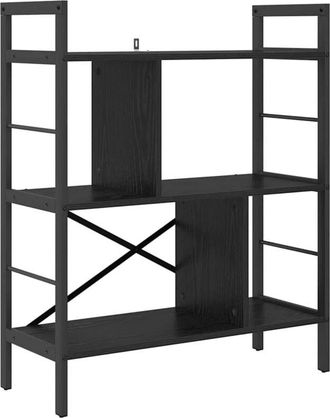 vidaXL Estante de libros Roble Negro 75 x 30 x 91 cm vidaXL