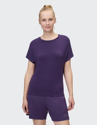 Venice Beach T-Shirt VENICE BEACH T-SHIRT EILEEN, Damen, Gr. XL (44), lila (eggplant), Obermaterial: 95% Modal, 5% Elasthan, Rundhals, Shirts T-Shirt, sportlicher 