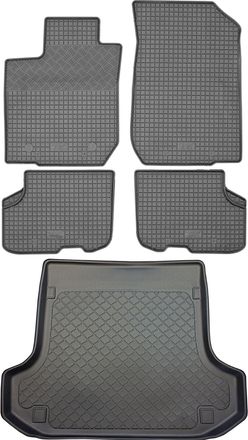 OEM Dacia Logan Ii Mcv Kombi (5 Puertas) Desde 09.2013 Set - Alfombrillas De Goma Para Coche + Alfombrilla Para Maletero