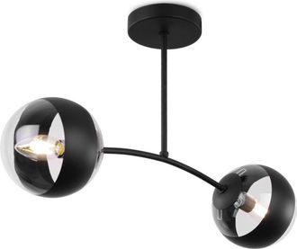 OEM L&aacute;mpara De Techo Toledo Negra 2 Pantallas Planas Negras E14