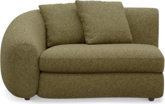 Castlery Fable Left Arm Sofa Customized, Performance Boucle Moss, Spill Resistant, Ultra Deep Seats for Sofas, Castlery