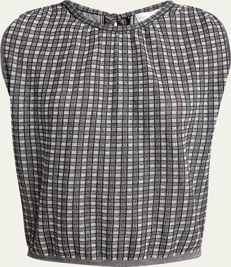 Proenza Schouler Bradley Sleeveless Knit Plaid Top