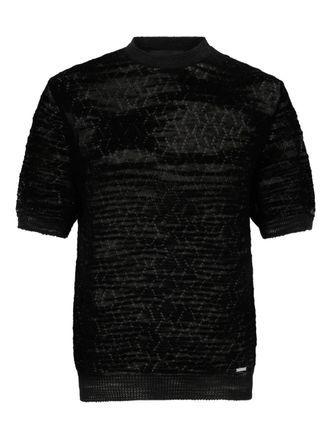 Dsquared2 open work knit T-shirt - men - Lyocell - XXXL - Black