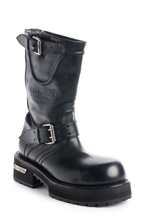 Balenciaga Venom Engineer Boot in 1000 Black/Silver at Nordstrom, Size 10Us