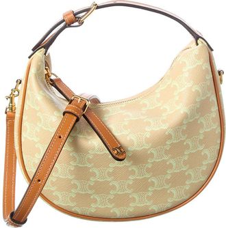 Celine Celine Lulu Teen Canvas & Leather Hobo Bag