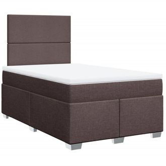 vidaXL Vidaxl - Cama Box Spring Con Colch&oacute;n Tela Marr&oacute;n Oscuro 120x200 Cm