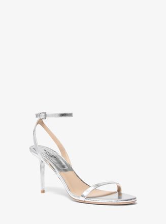 Michael Kors Gwyneth Metallic Snake Embossed Leather Sandal