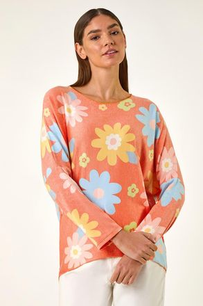 Roman All Over Floral Print Snit Top