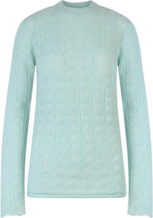 Sportmax Wol en kasjmier trui - Dames - Ronde hals truien - Groen - S - Wol - Truien & Vesten