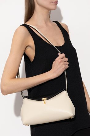 Toteme Leather Shoulder Bag, Womens, Cream