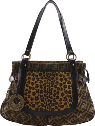 Fendi Zucca Brown Nylon Canvas Tote Bag (Pre-Owned)