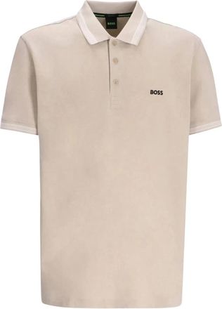 HUGO BOSS Regular-fit Poloshirt - Heren - Polos - Beige - XS - Katoen - Tops