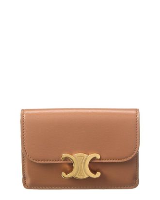 Celine Celine Triomphe Flap Leather Card Case