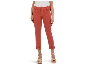 Kut from the Kloth Amy Crop Straight Leg- Roll Up Fray Princess Seam Womens Jeans Clay : 14 26.5, Cotton/Denim/Lyocell