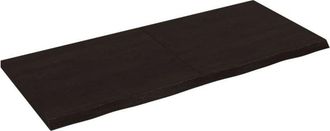 vidaXL Wall Shelf Dark Brown 140x60x(2-4) cm Treated Solid Wood Oak Vidaxl