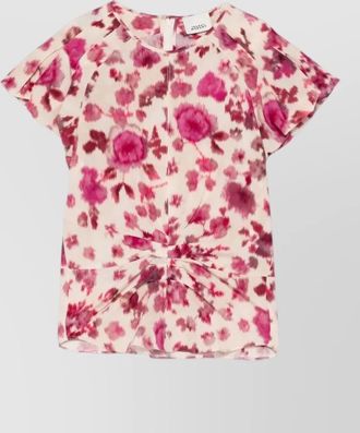 Isabel Marant tullya silk top floral print knot