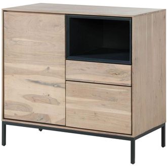 Massivmoebel24 Chicago 08 Com&ograve; in legno di acacia - laccato / beige 90x45x85