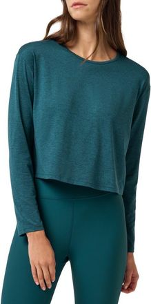 Travis Mathew Celestia Long Sleeve Performance T-Shirt in Heather Dark Sea at Nordstrom, Size Xx-Large