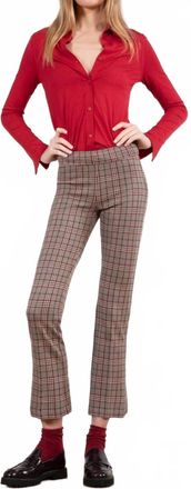 Avenue Montaigne Leo Flare Cut Pants In Houndstooth Check