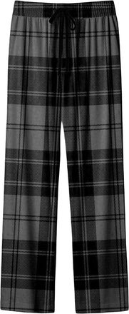 Generic Pyjamas Mens Fleece Pyjama Bottoms Mens Clothing Lounge Pants for Men Flannel Cotton Checked Ultra Matching Pjs Couples Loungers Wear Plaid Fluffy Gre