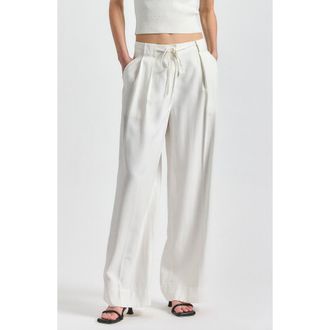Derek Lam Archer Pleat Front Wide Leg Pants in Marshmallow at Nordstrom, Size 4
