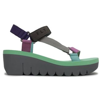 FLY London YEFA726FLY Cupido Leather Womens Heels Sandals - Grey Multicolor Spear - Size:UK 5