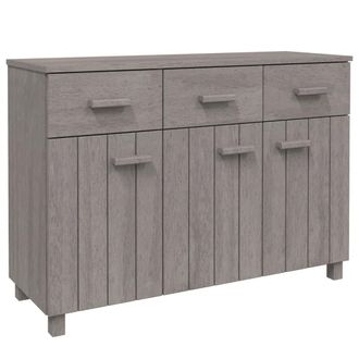 vidaXL Aparador Hamar Madera Maciza De Pino Gris Claro 113x40x80 Cm Vidaxl