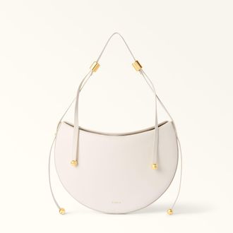 Furla Moonstone Shoulder Bag S Panna White Sidney Calf Leather Woman