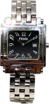 Fendi Pre-owned Watches, male, Black, Size: ONE SIZE Pre-owned Stainless Steel Wristwatch 6000G