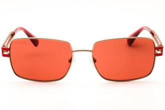 Max & Co. MO0090 Rectangular Metal Sunglasses - Red