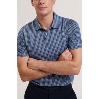 Ted Baker Zumurud Print Cotton Polo in Navy at Nordstrom, Size 3