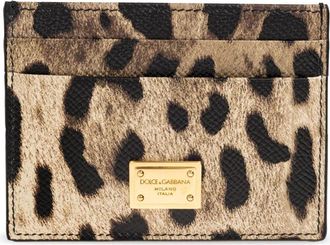 Dolce & Gabbana Dauphine Kaarthouder met Plaat - Dames - Portefeuilles - Bruin - ONE Size - Leer - Accessoires