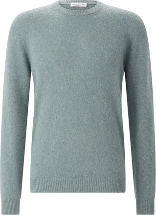 Roberto Collina Ronde hals gebreide kleding - Heren - Ronde hals truien - Blauw - 3XL - Wol - Truien & Vesten