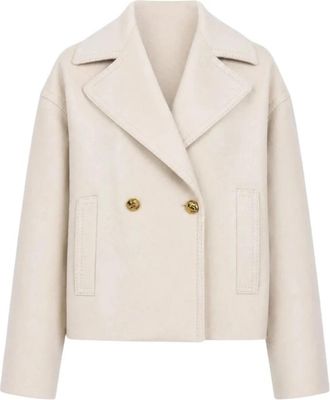 Max Mara Dubbele rij knopen Caban - Dames - Blazers - Beige - XS - Wol - Jassen