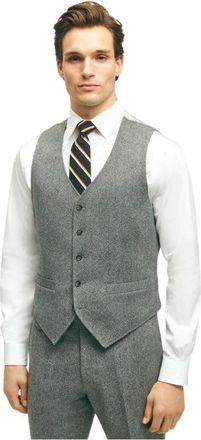 Brooks Brothers Medium Grey Wool Vest - Heren - Gillet - Grijs - XL - Wol - Kostuums