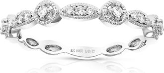 Vir Jewels 1/10 cttw Lab Grown Diamond Wedding Band in Sterling Silver For Women