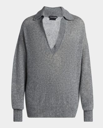 Tom Ford Seamless Ultrasoft Wool Polo Sweater