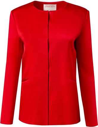 Alejandra Alonso Rojas satin fitted jacket - Red